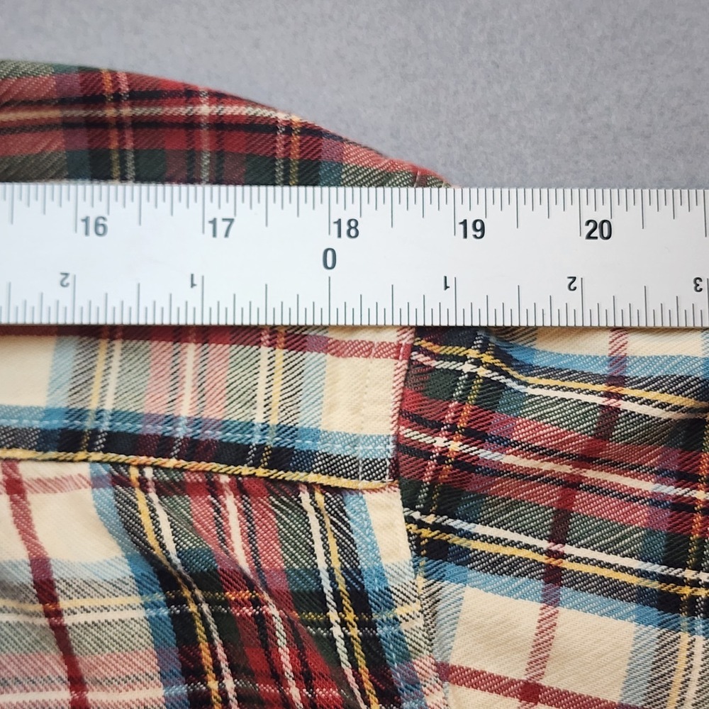 L.L.Bean Men's Large Reg Plaid Button Front Flannel Shirt 100% Cotton Long... - Picture 7 of 7